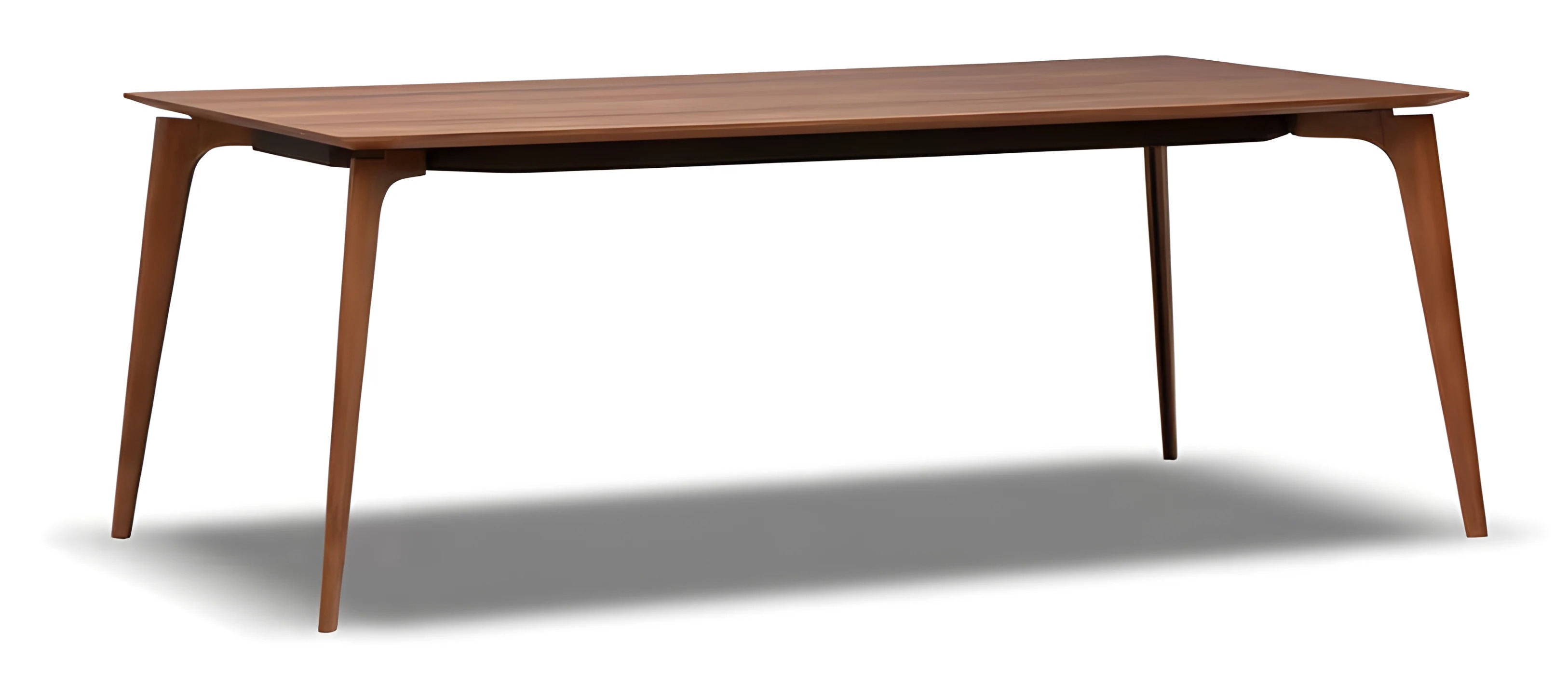 Modern wooden dining table in brown for cozy dining rooms.