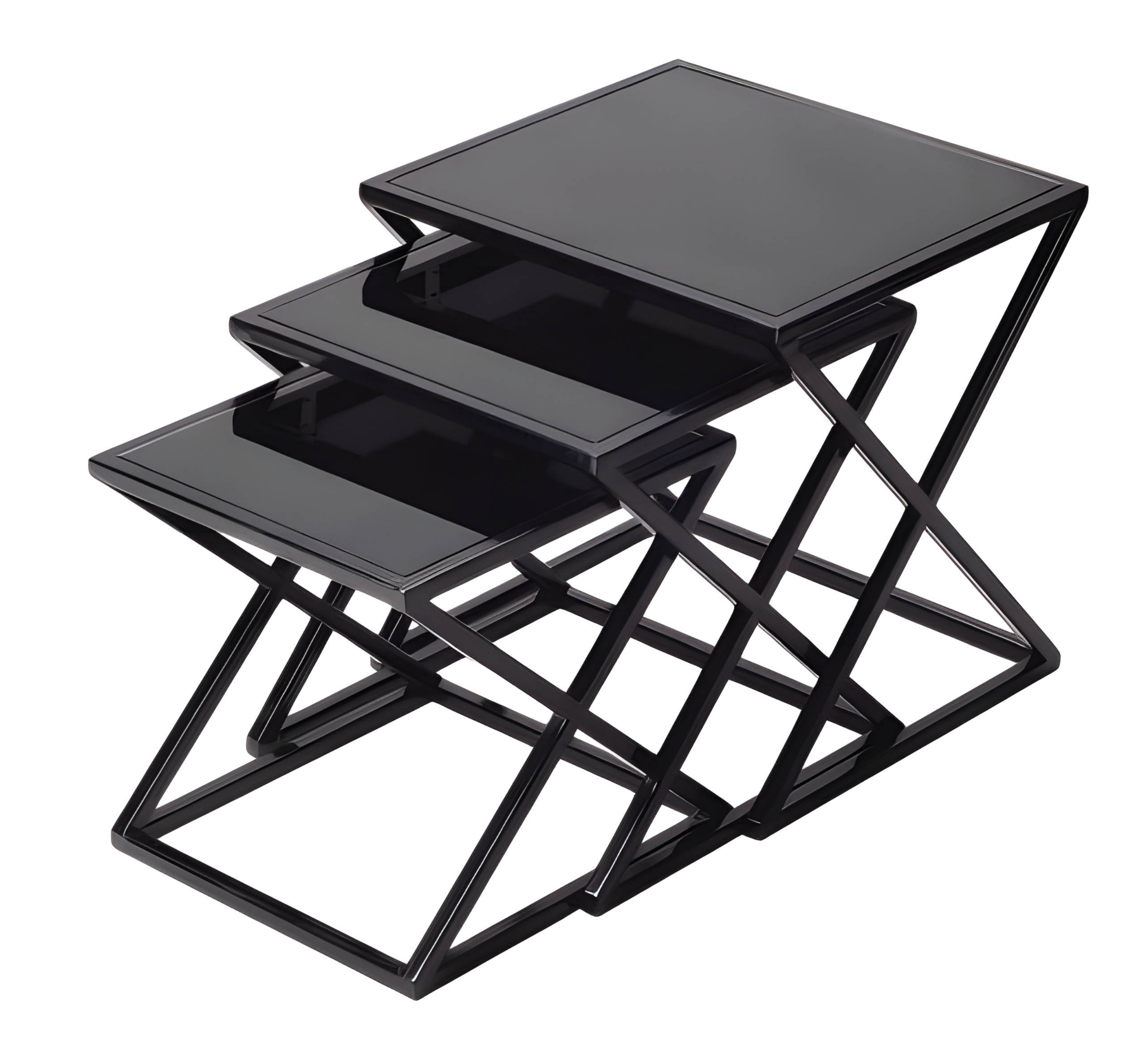 Black metal side table in a modern design