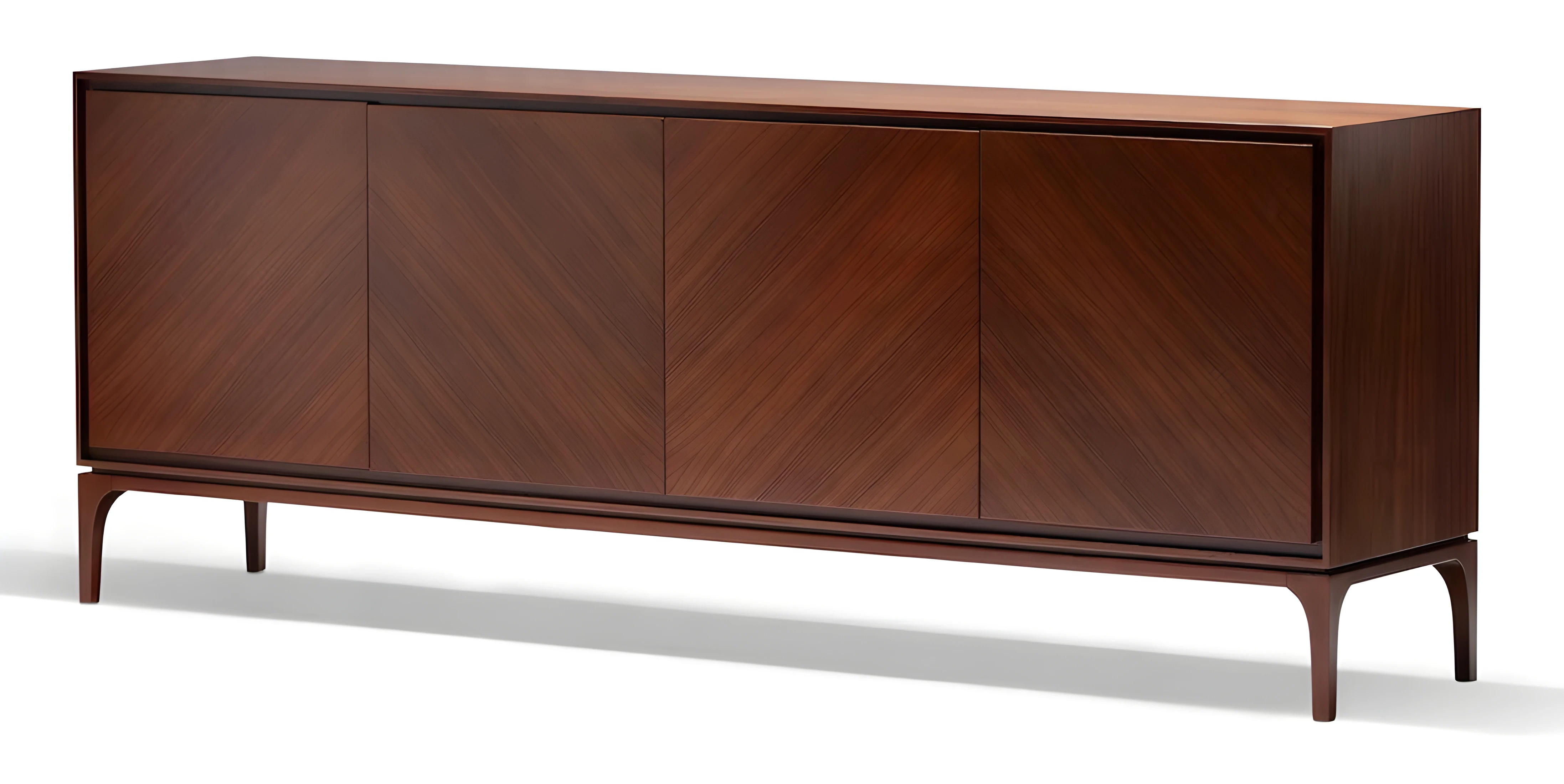 Brown wooden console in an elegant design for the living room and hallway.