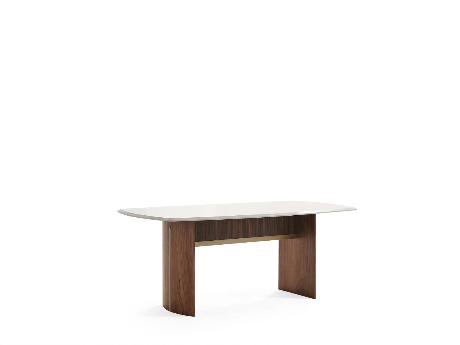 Elegant beige wooden dining table for modern living
