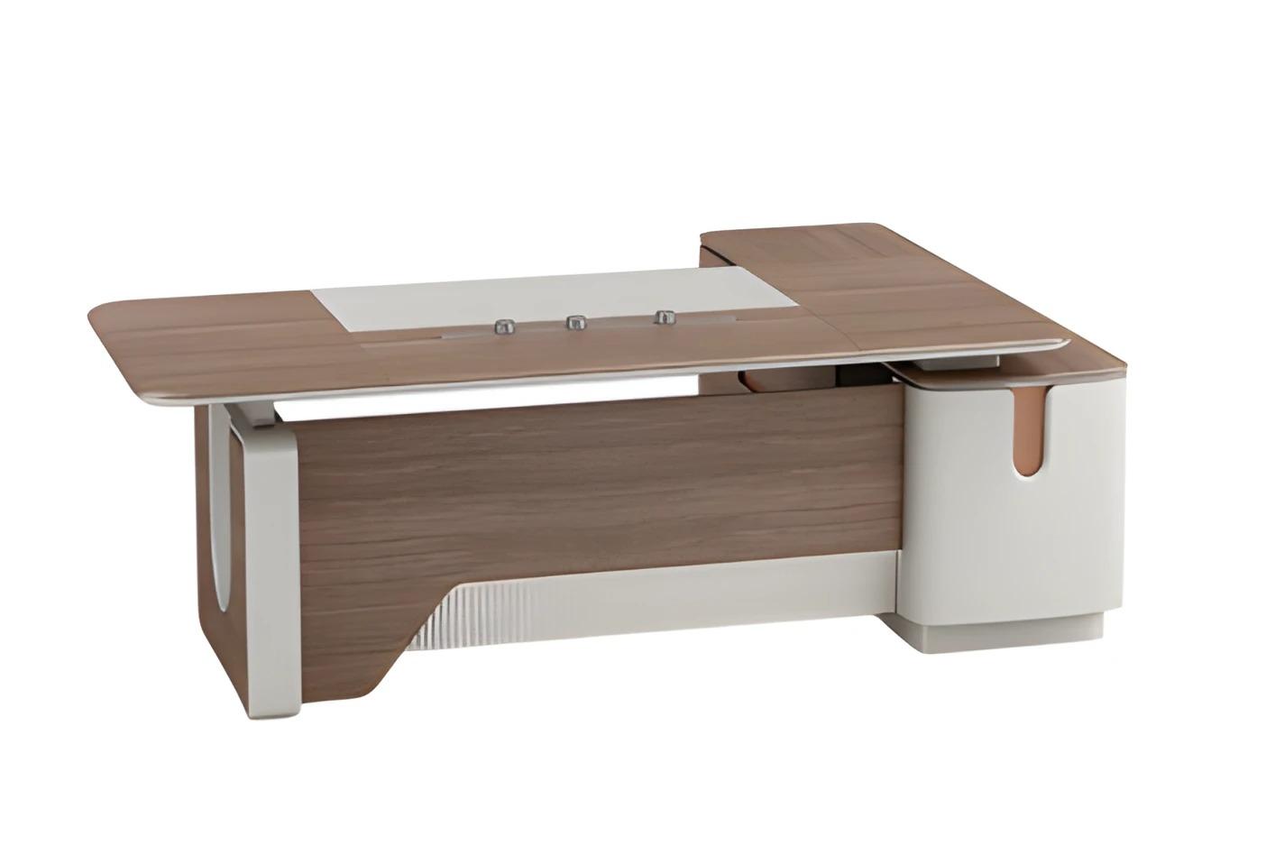 Corner desk office modern wood study futuristic office