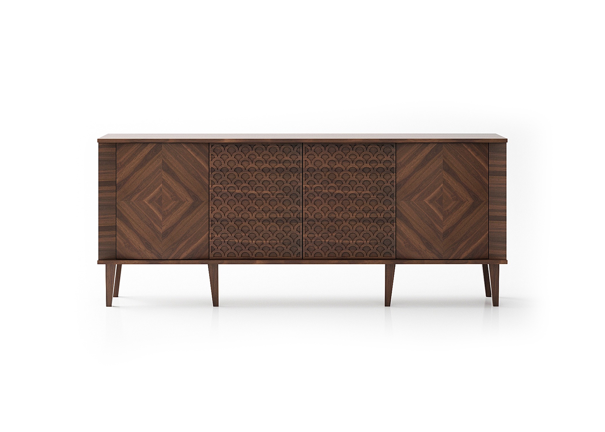 Elegant brown wooden console in a timeless design.
