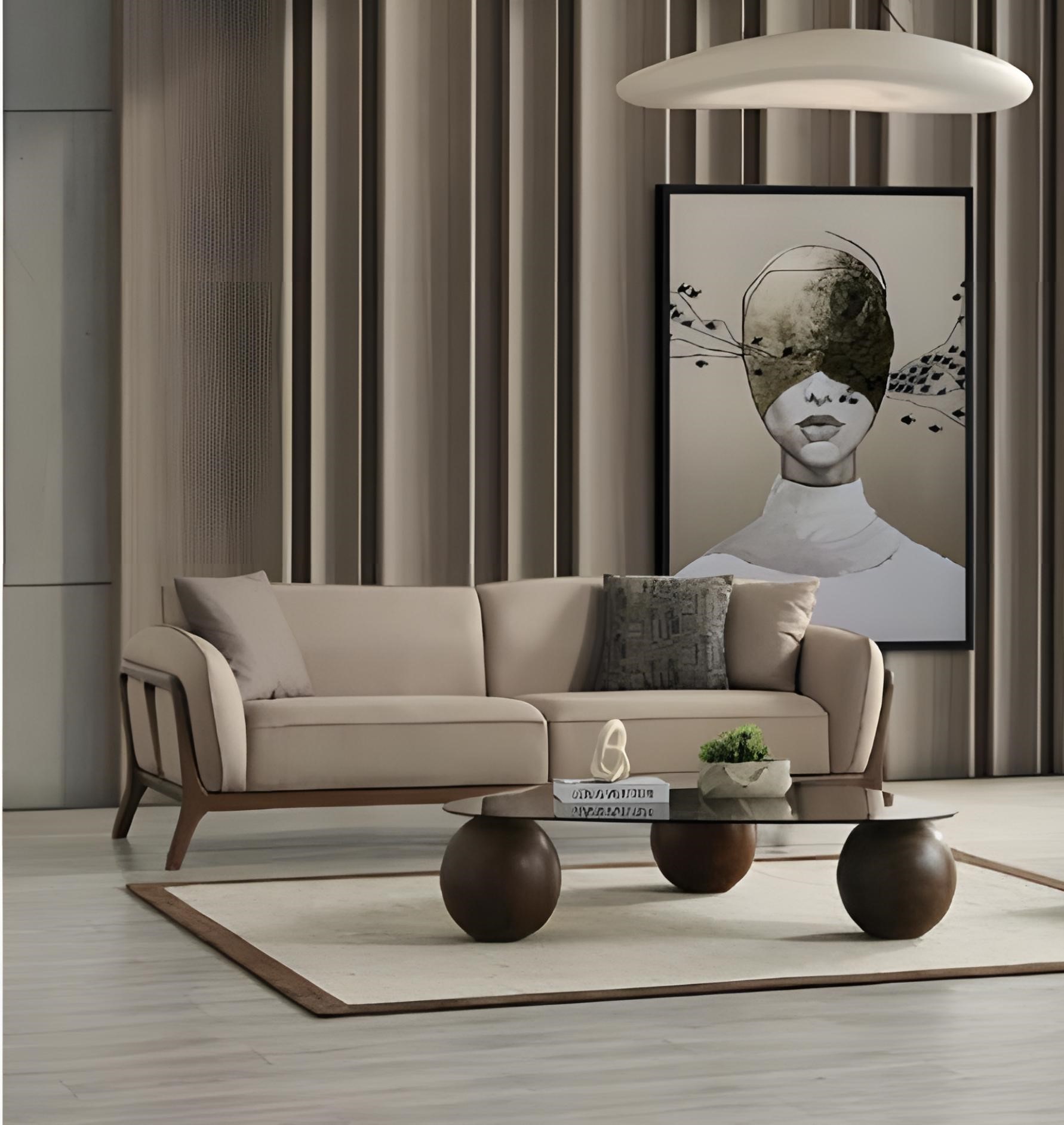 Three-seater couch sofa living landscape modern comfortable timeless