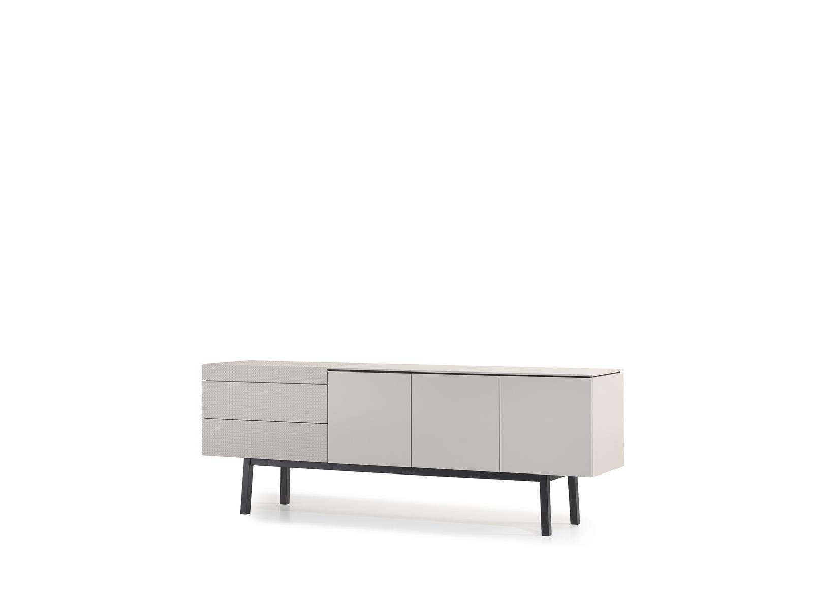 Elegant beige wooden sideboard with a modern design.