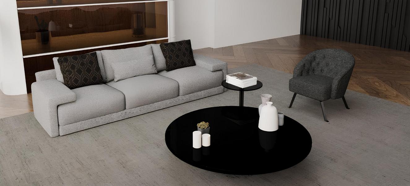 Sofa with armchair in a stylish design, comfort that looks elegant.