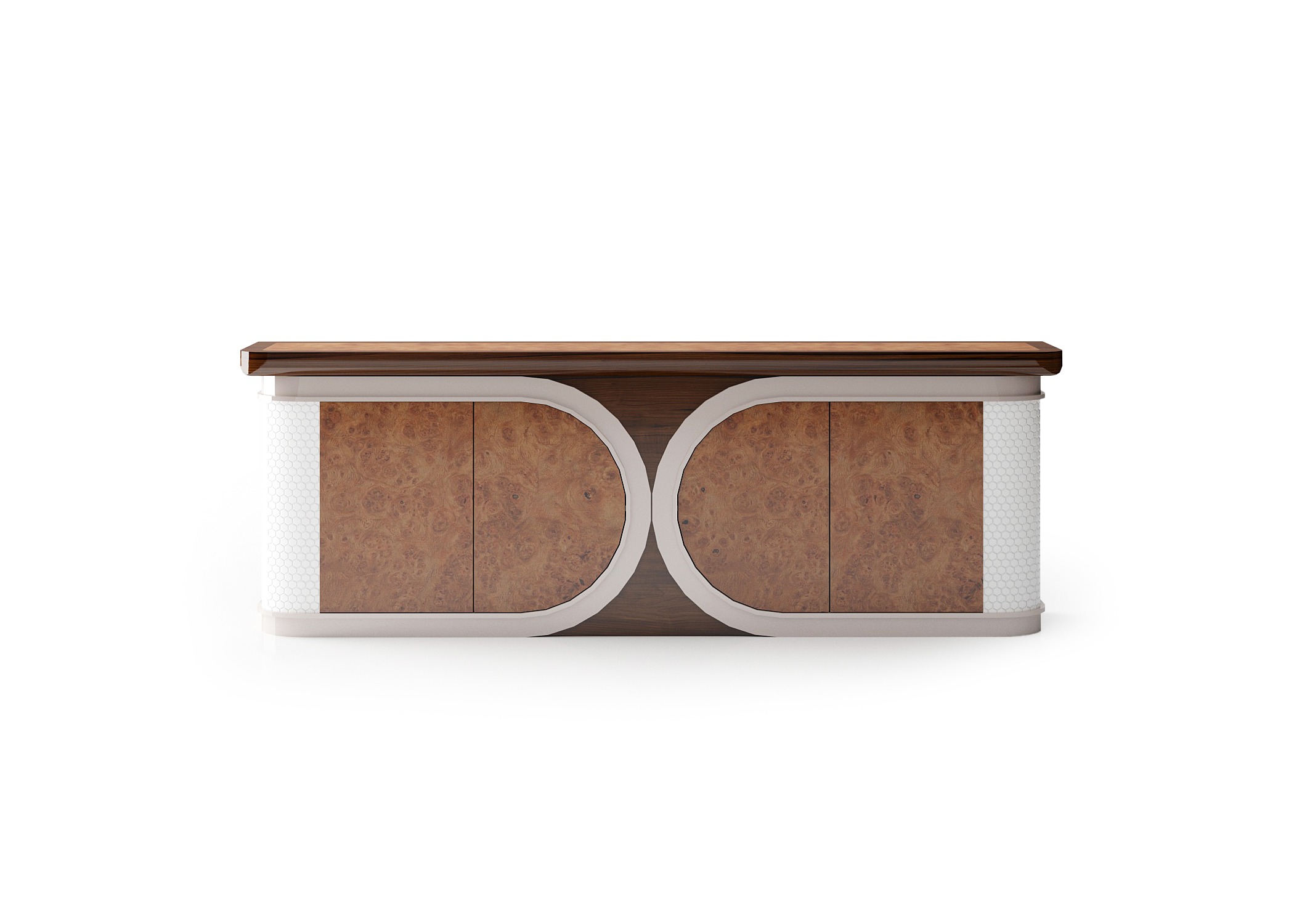 Elegant brown wooden console in a timeless design.