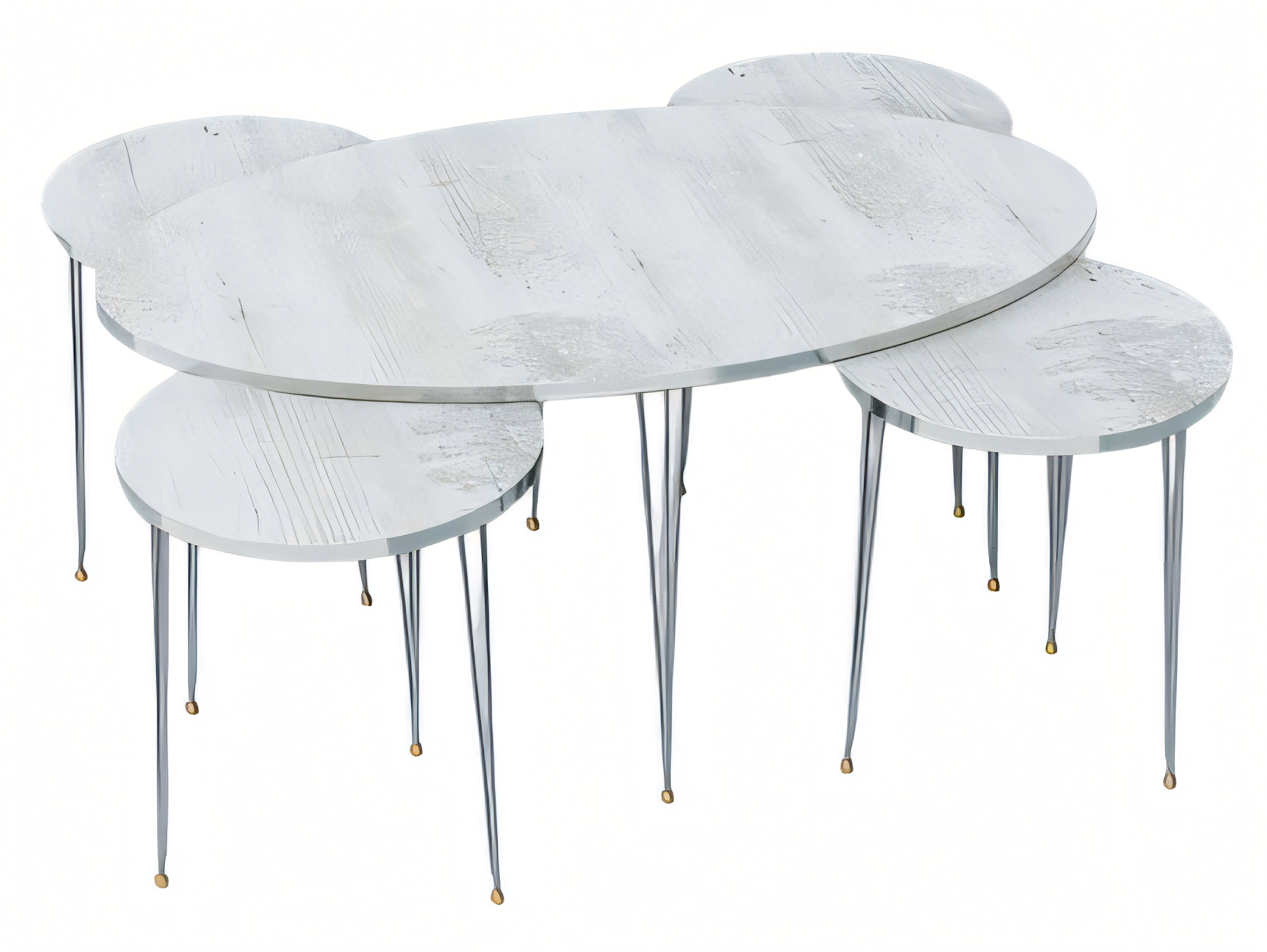 White wooden dining table with modern design