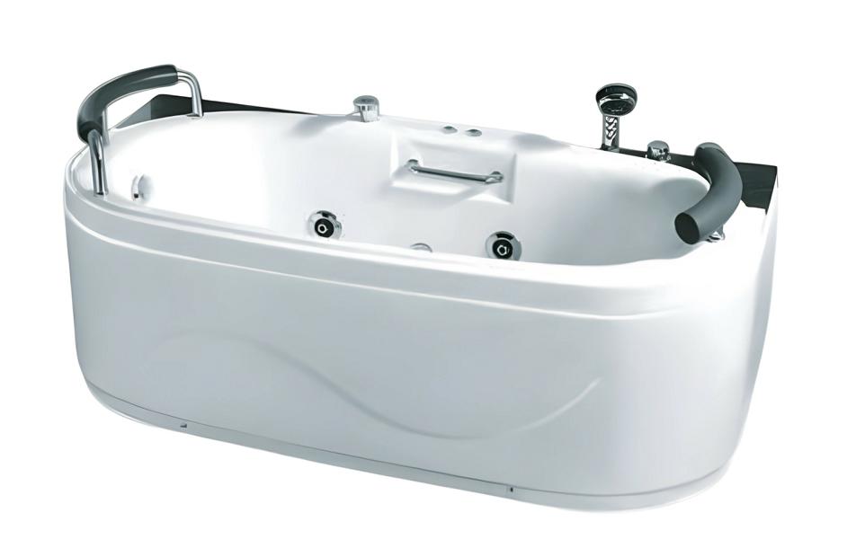 Luxury bathtub with whirlpool, wellness tub, bubble bath, dimensions 170x85 cm.