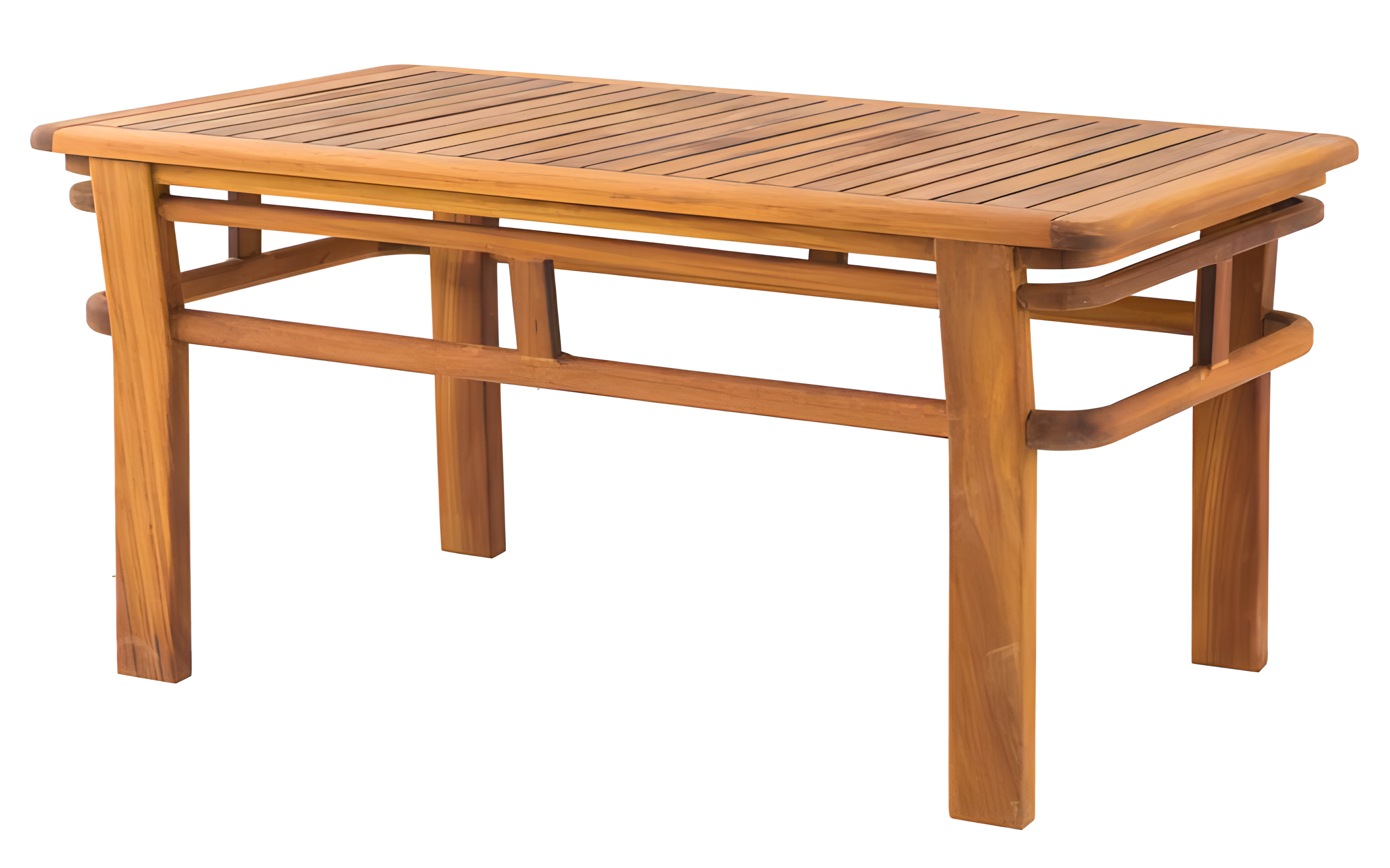 Elegant brown wooden dining table for a modern home.