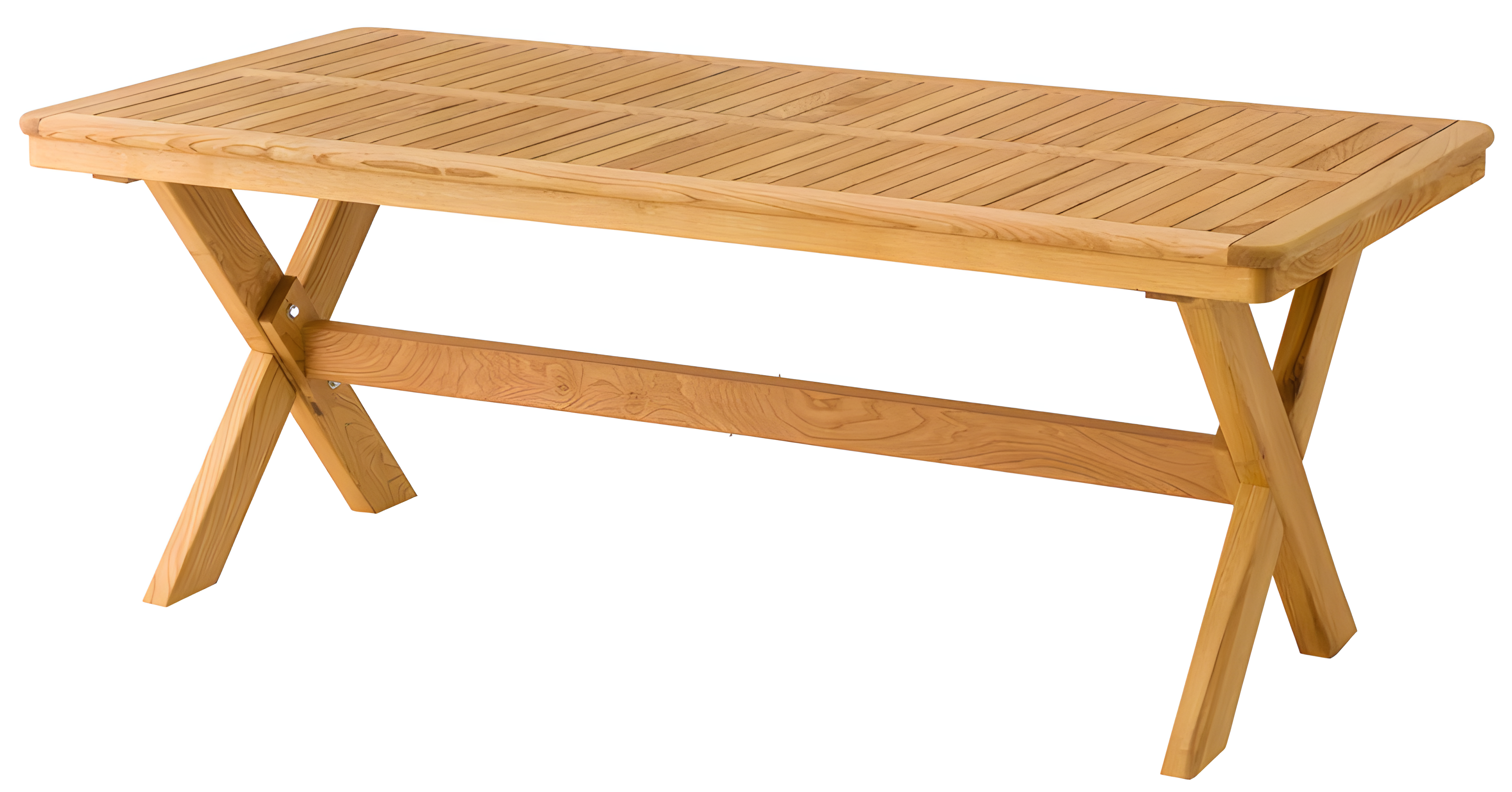 Elegant brown wooden dining table for a modern dining room.