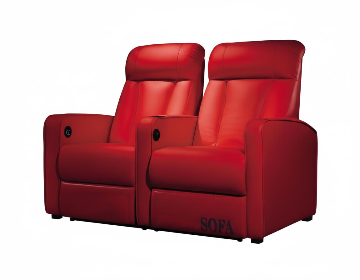 2-seater armchair leather cover modern style armchair with cup holders