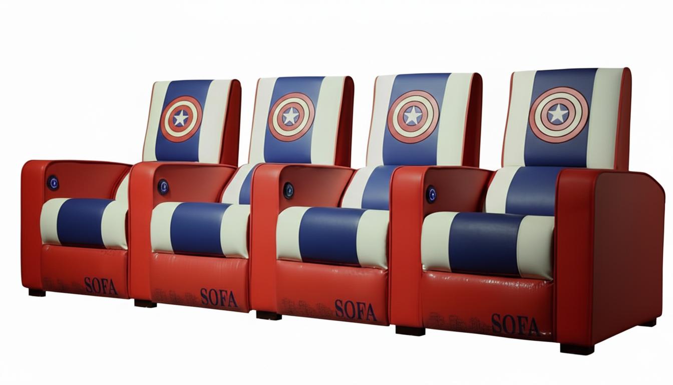 4-seater armchair leather cover modern style armchair with USB charging port