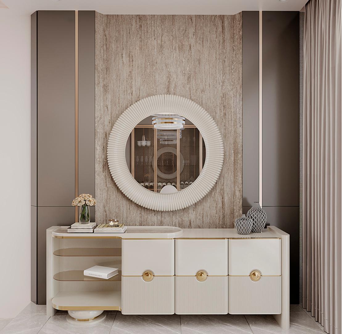 Elegant console with mirror for modern home design