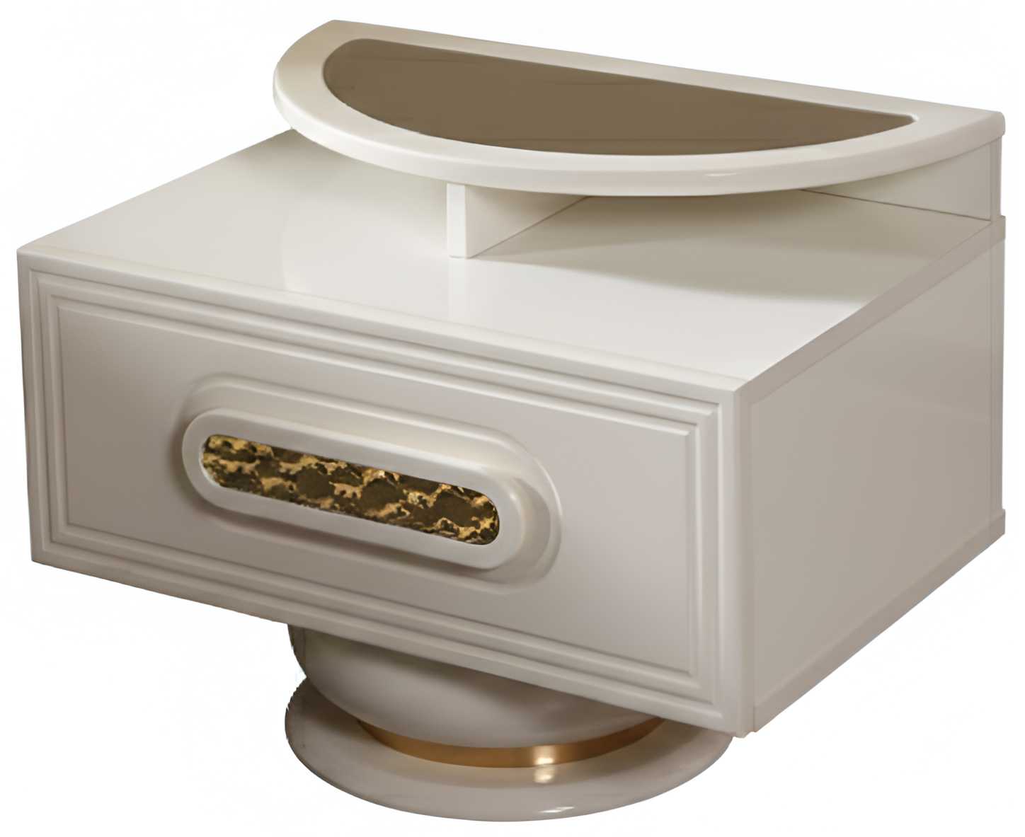 Chic white bedside tables designer bedroom night consoles 2 pieces