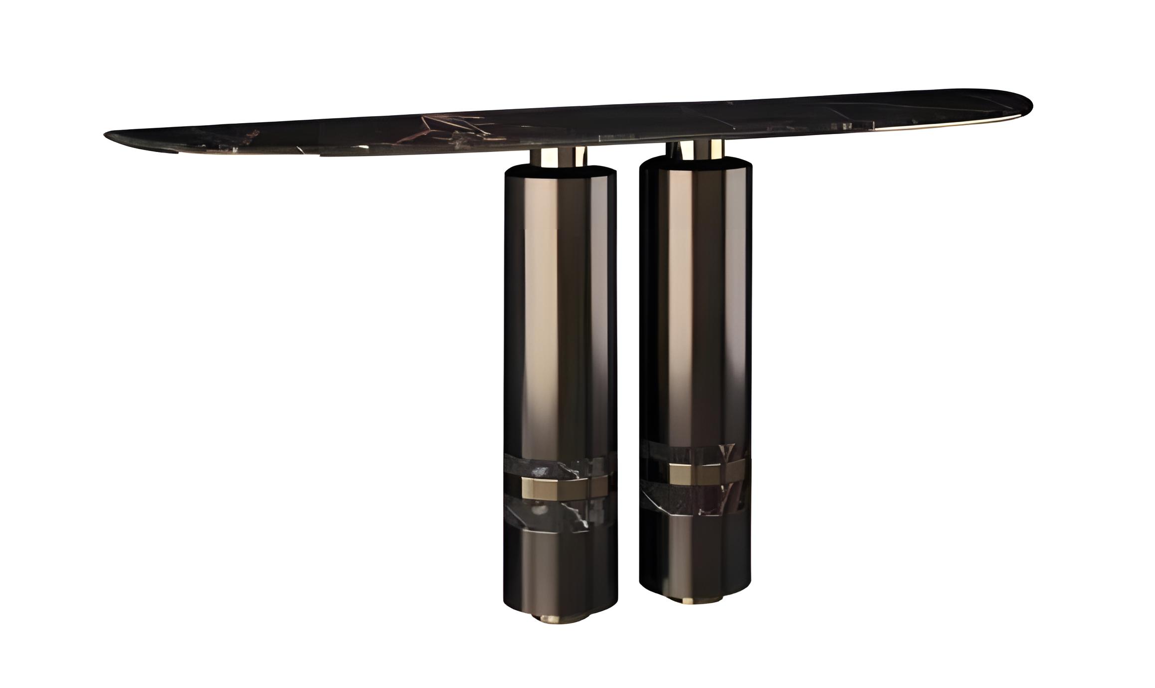 Chic Black Console Table Living Room Elegant Furnishing Furniture