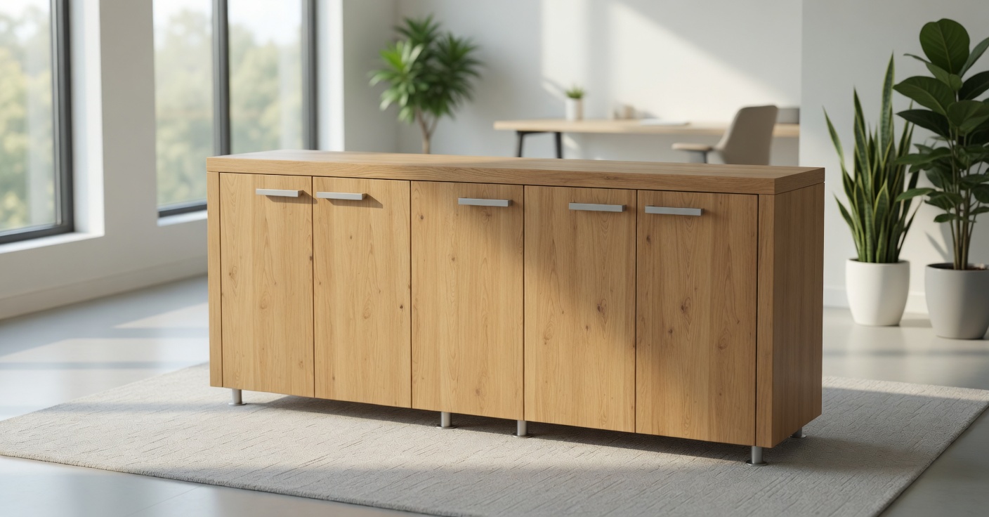 Modern style console made of wood with a functional design