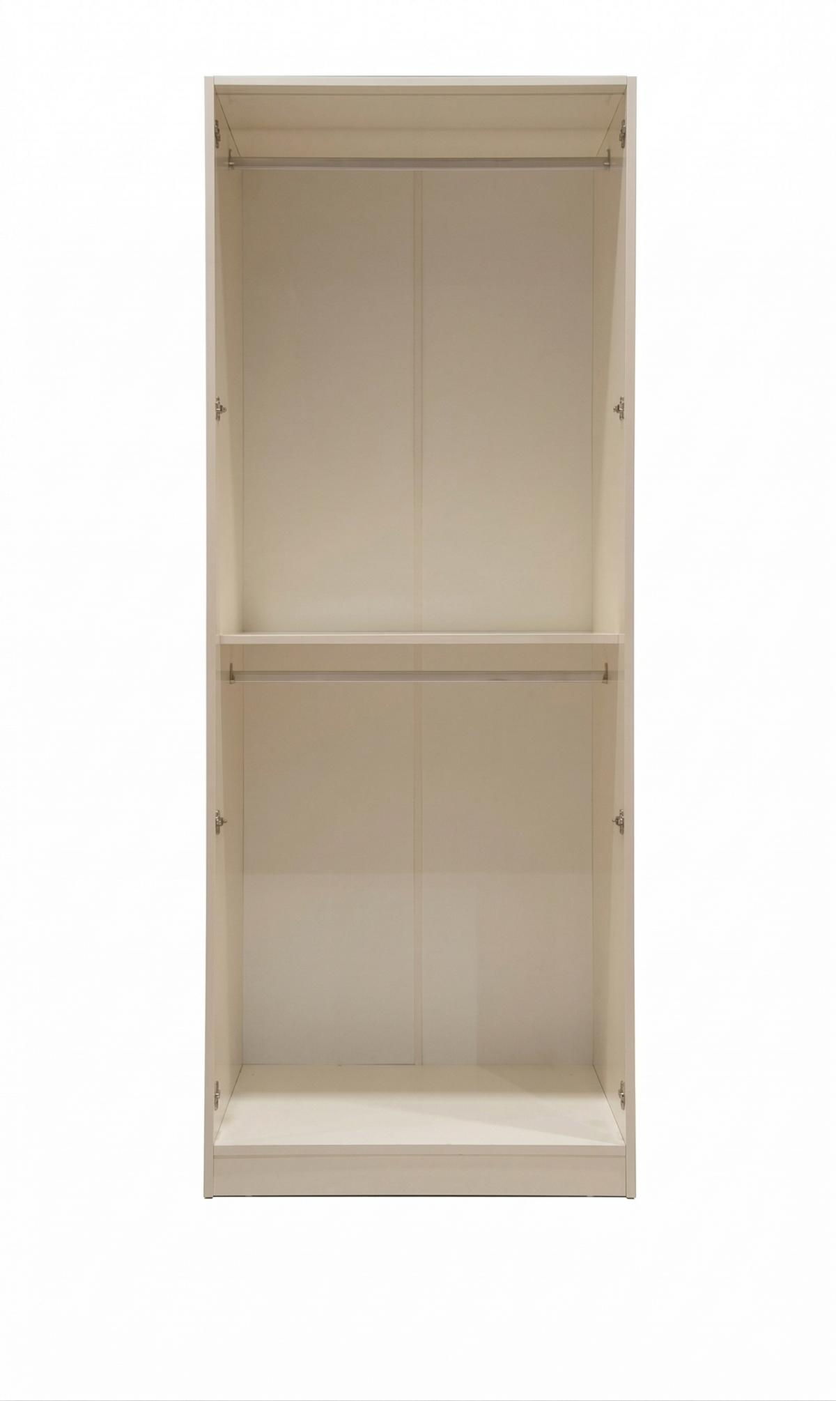 2-door wardrobe with clothes rail beige modern style elegant