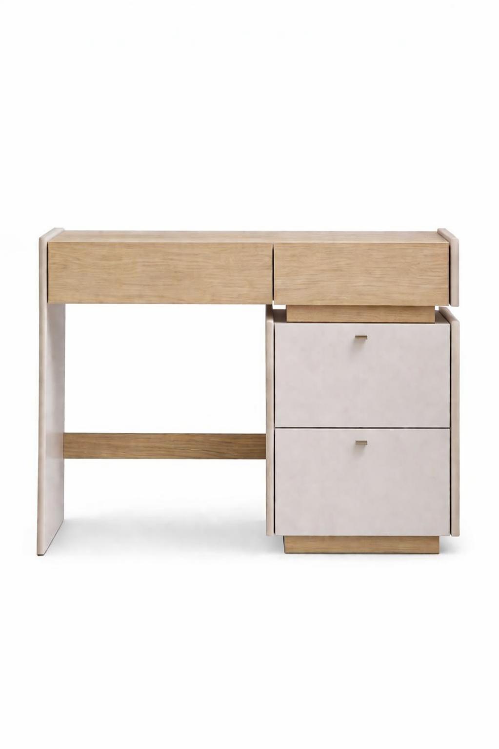 Elegant dressing table with minimalist wood and lacquer elements