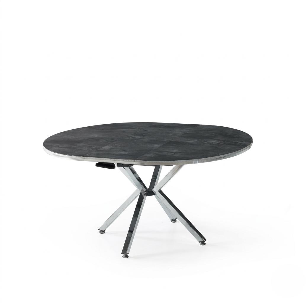 Dining table marble comfortable modern extendable gray spacious round