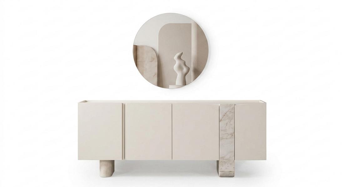 Console mirror comfortable spacious beautiful white modern new