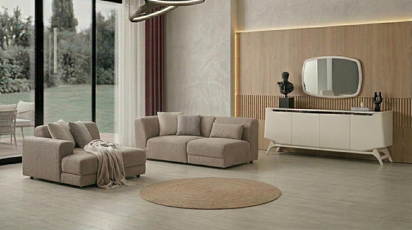 Console mirror living room style modern color beige new comfortable