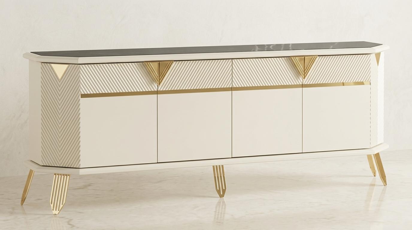 Console style modern color beige new comfortable practical living room spacious