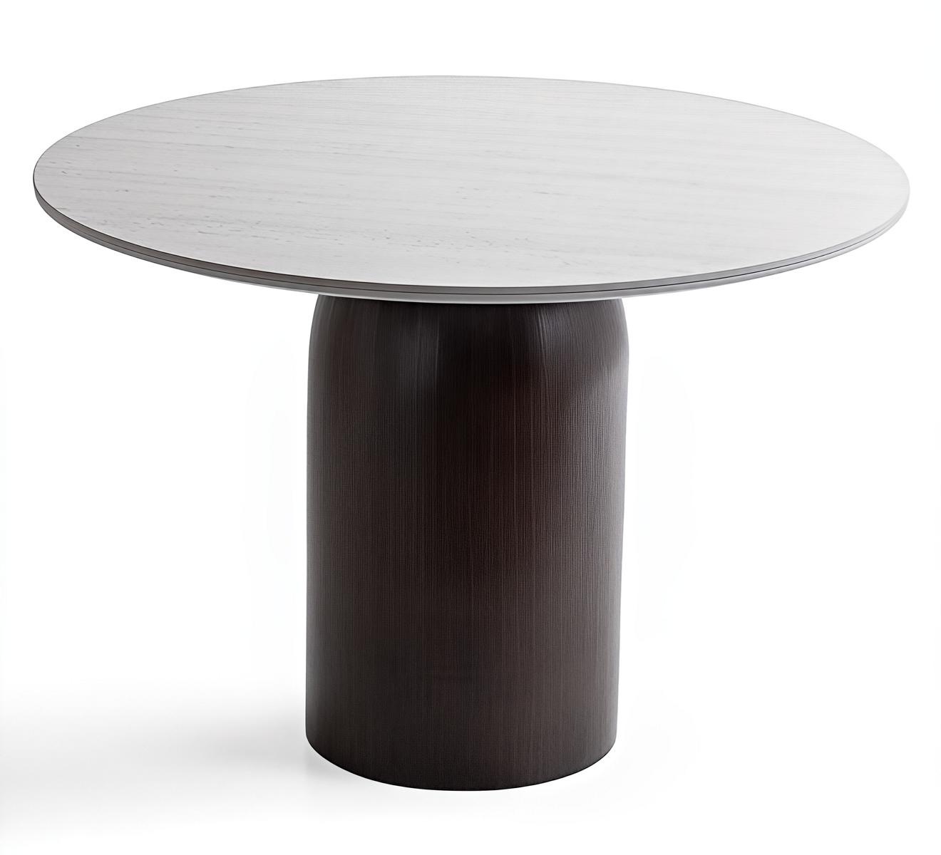 Table Modern Brown White Round Wood Design Kitchen Table Dining Table New