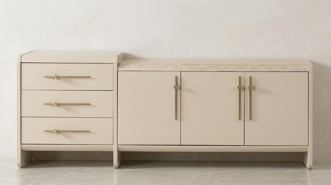 Console style modern color beige new practical comfortable living room