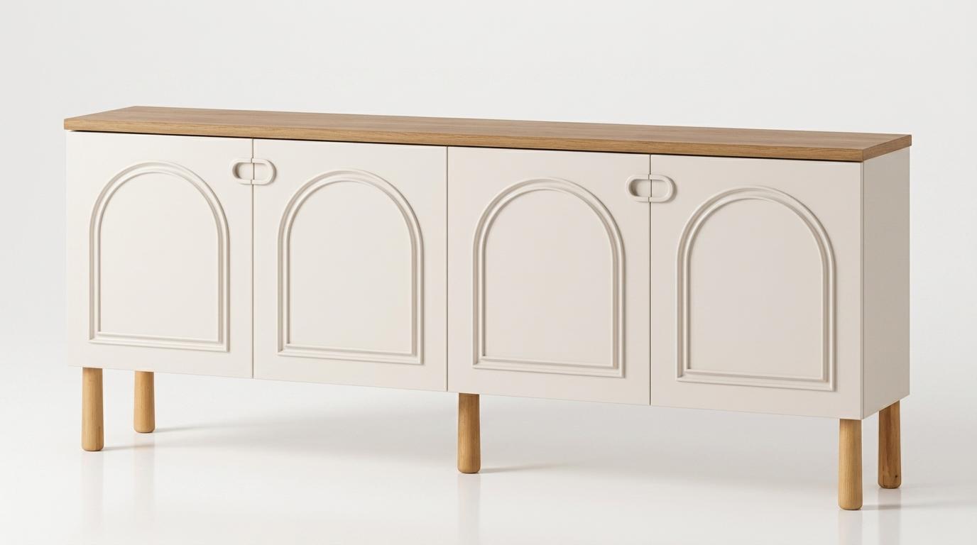 Console style modern color beige comfortable living room practical comfortable