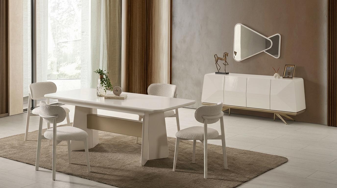 Table console mirror living room style modern color white new rectangular
