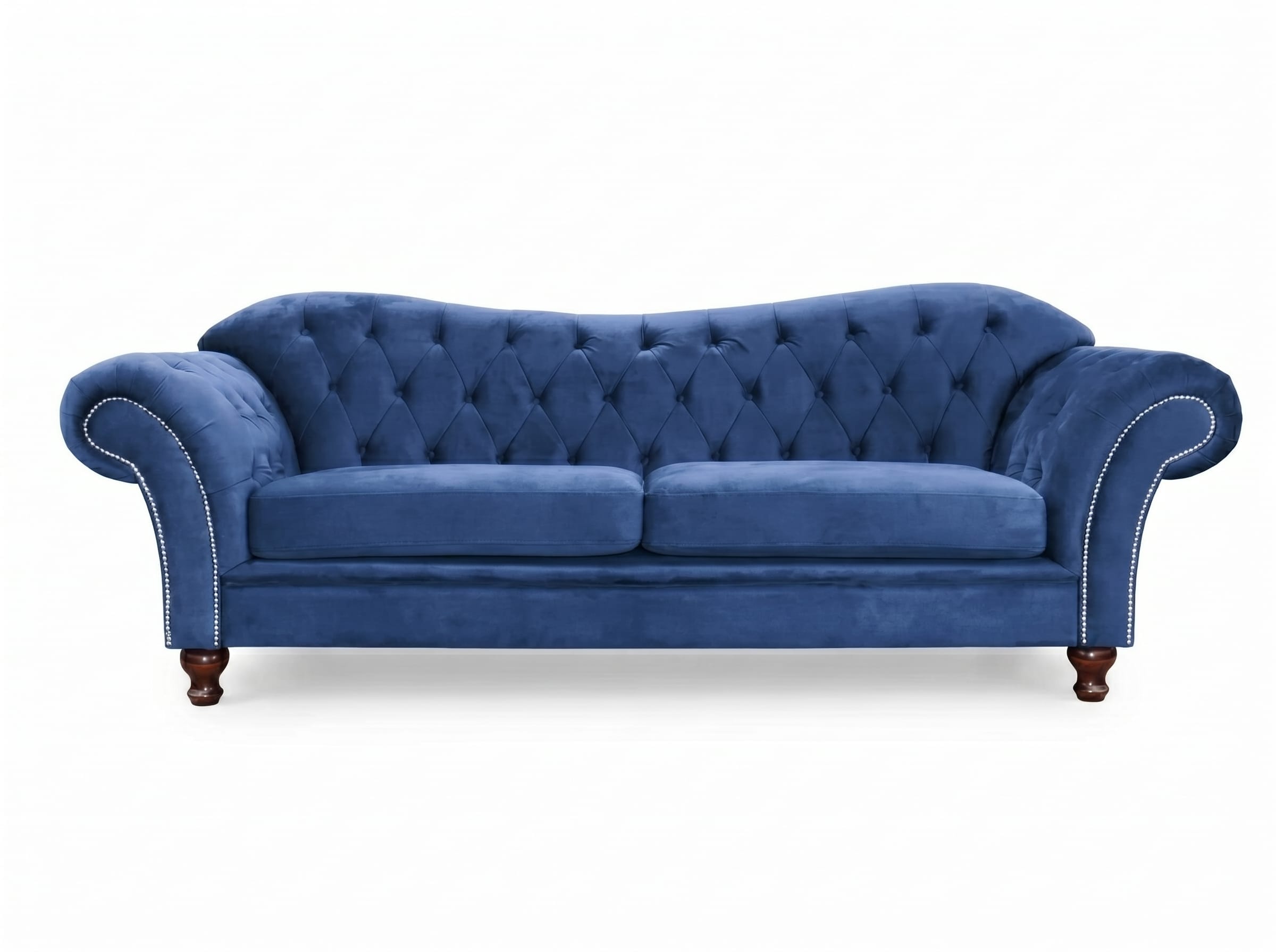 Blue 2 Seater Sofa Bed Quilted Chesterfield Sofa Living Room Sofas