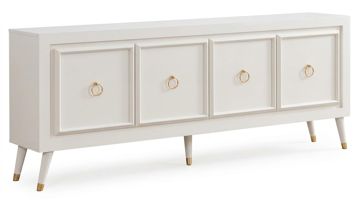 Console style modern color white comfortable practical living room comfortable