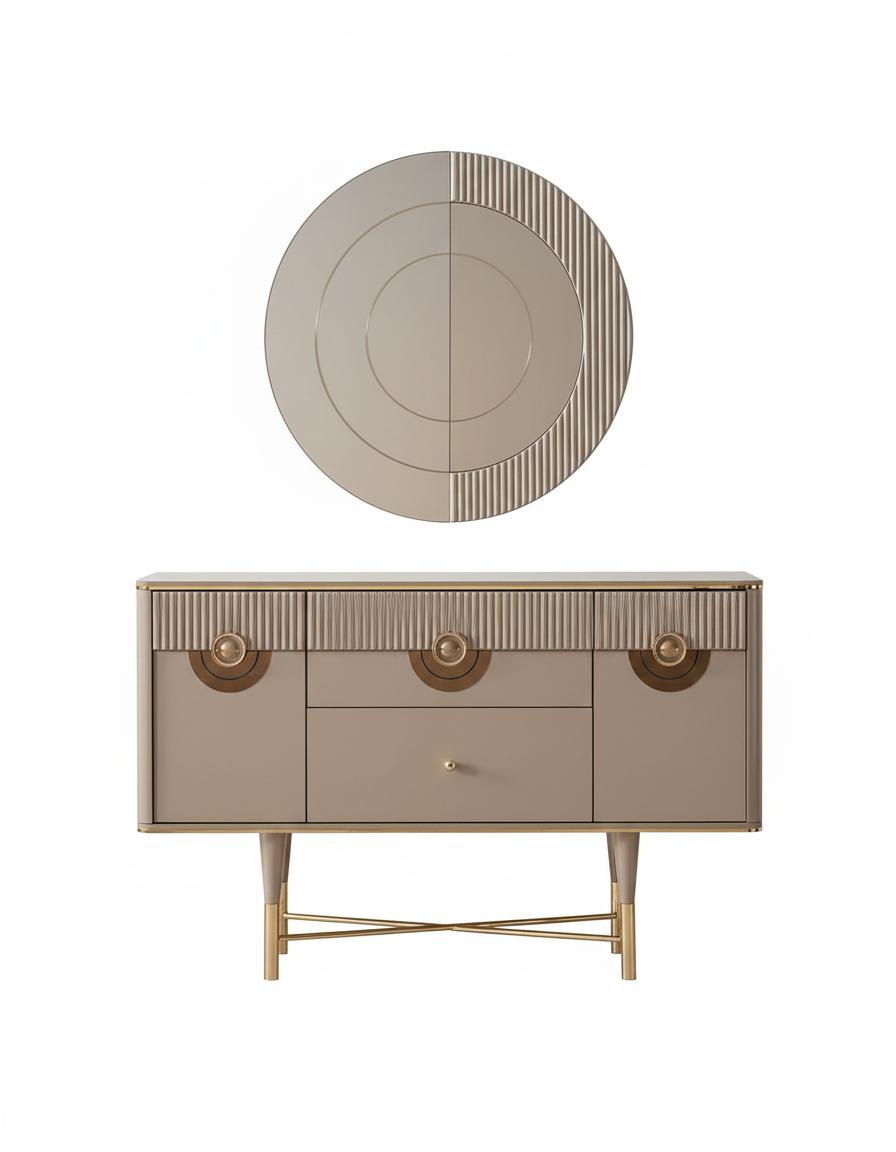 Modern dressing table with an elegant look and practical shelf