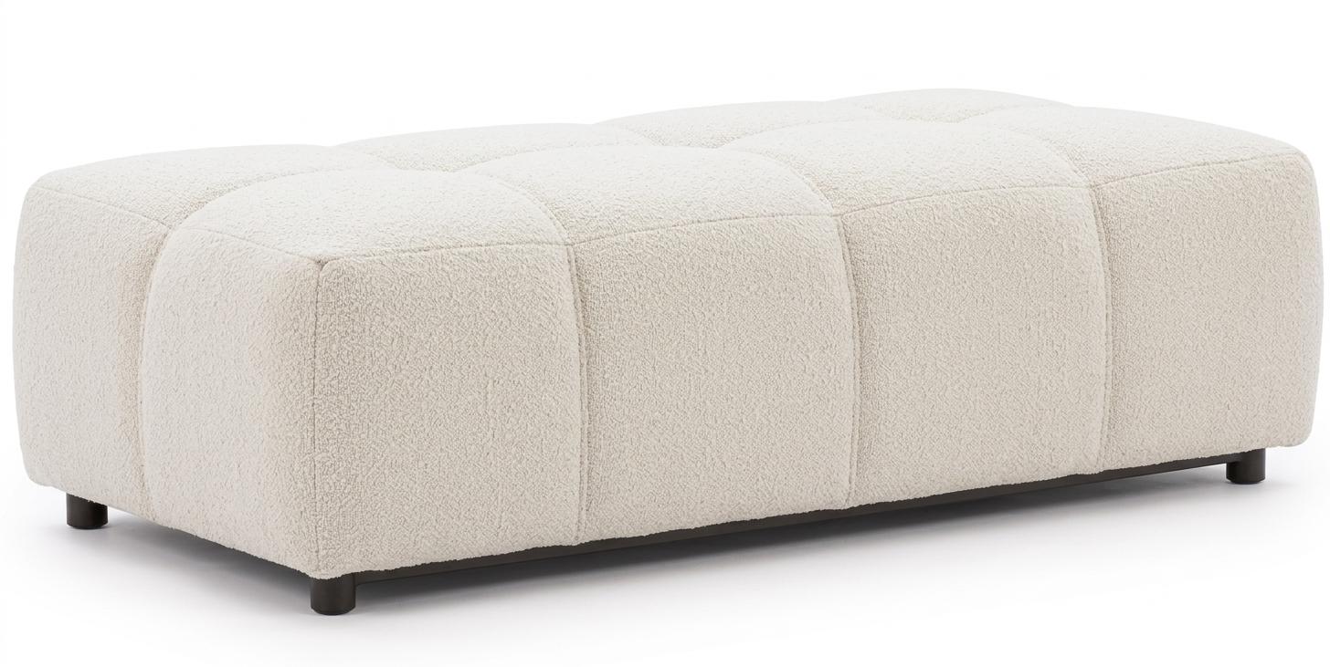 Beige soft stool footstool comfortable stool made of fabric living room furniture