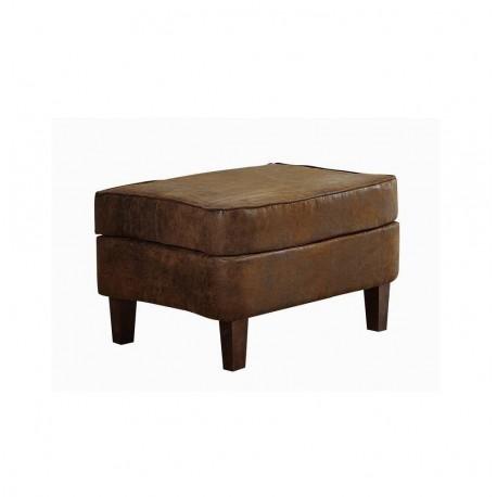 Brown Leather Footstool Soft Square Footstool Living Room