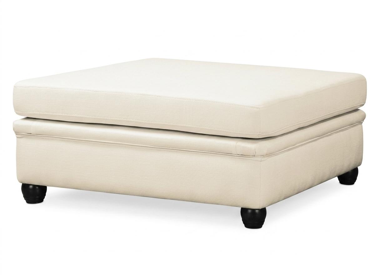 Beige soft stool square low footstool living room furniture