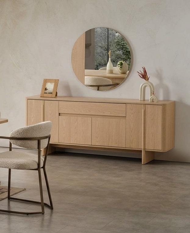 Konsole Spiegel Wohnzimmer Stil modern beige bequem geräumig