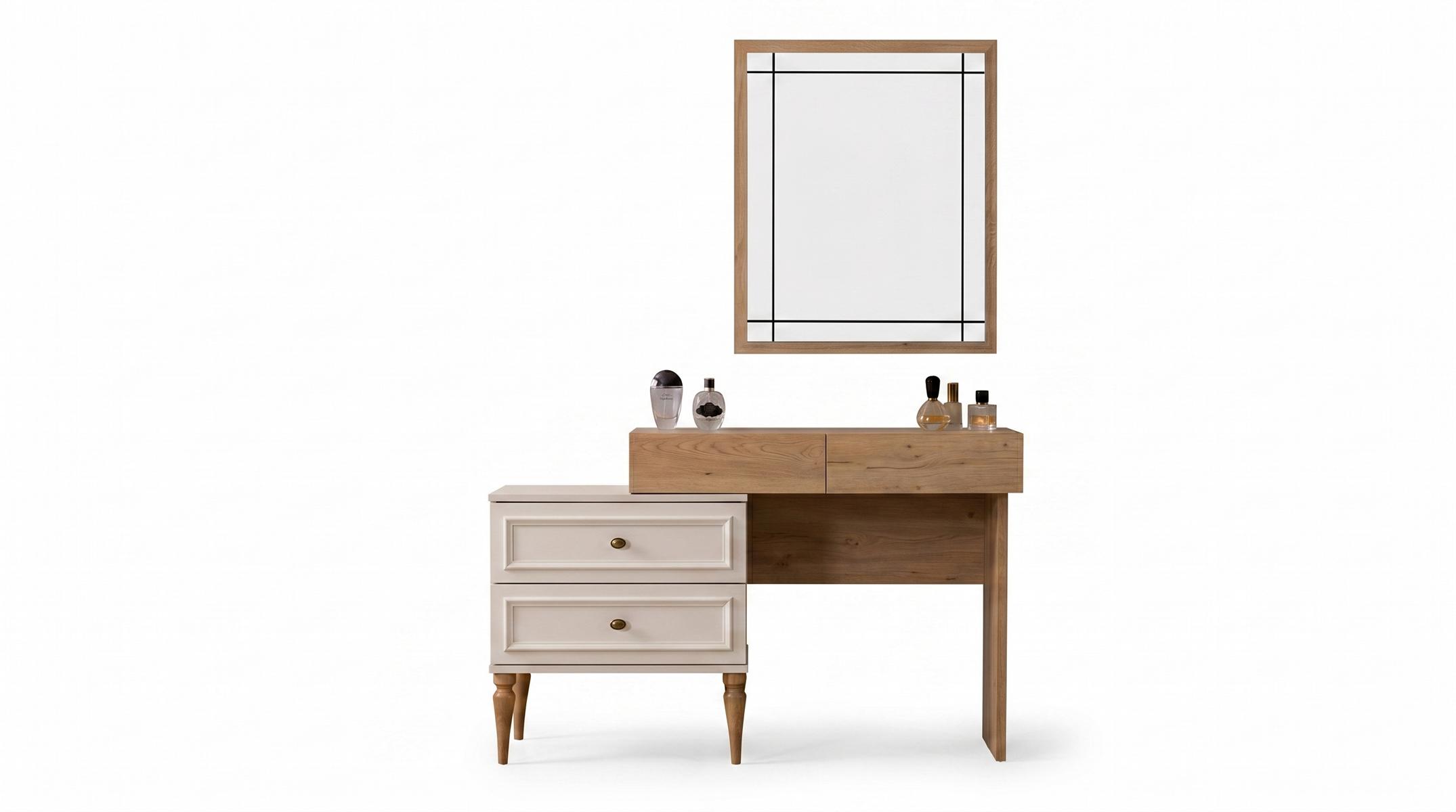 Dressing table with mirror Modern Beige Elegant dressing table