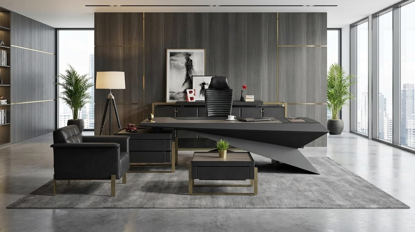 Exclusive office set desk sideboard coffee table workplace