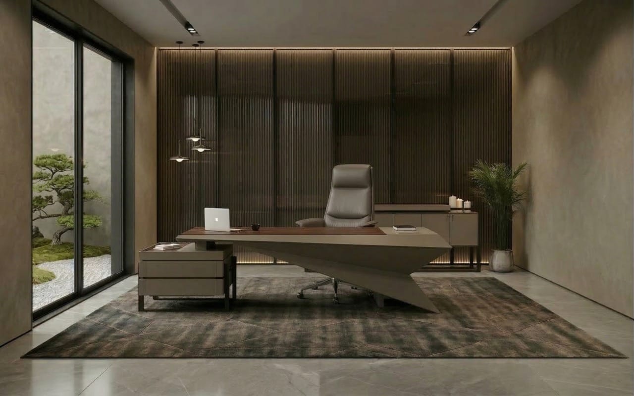 Modern office set desk sideboard design luxury