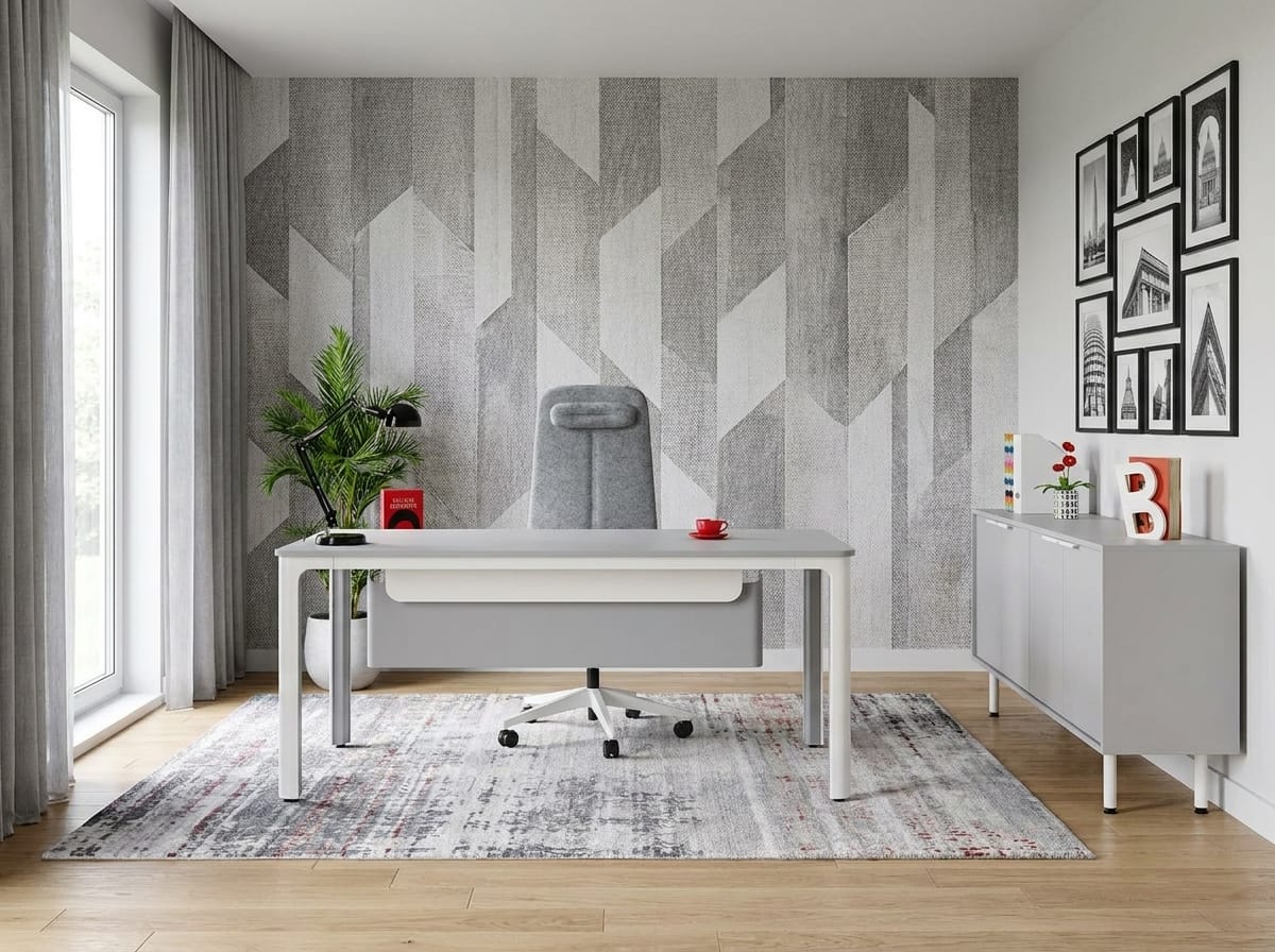 Modern Office Set Desk Sideboard Workplace Furniture Wood