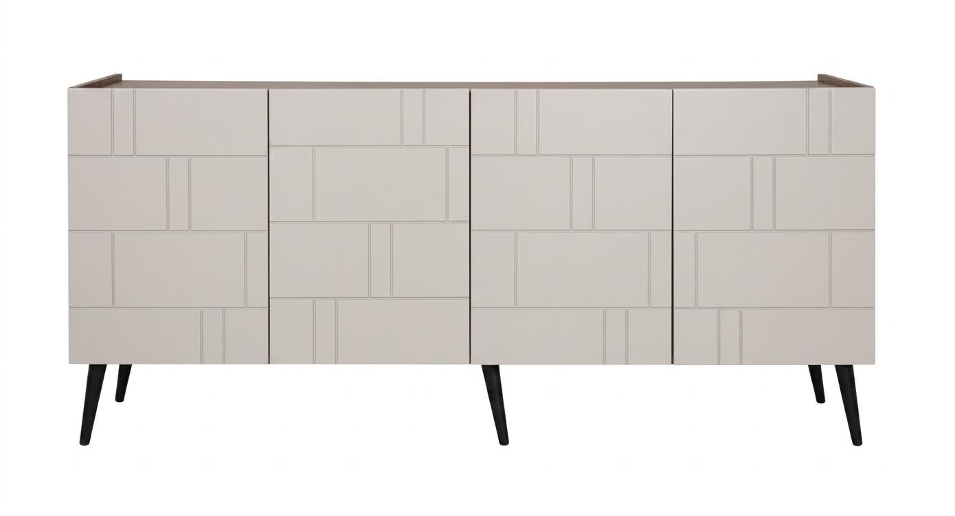 Beigefarbene Konsole moderne Konsole aus Holz Designer-Konsole luxuriös