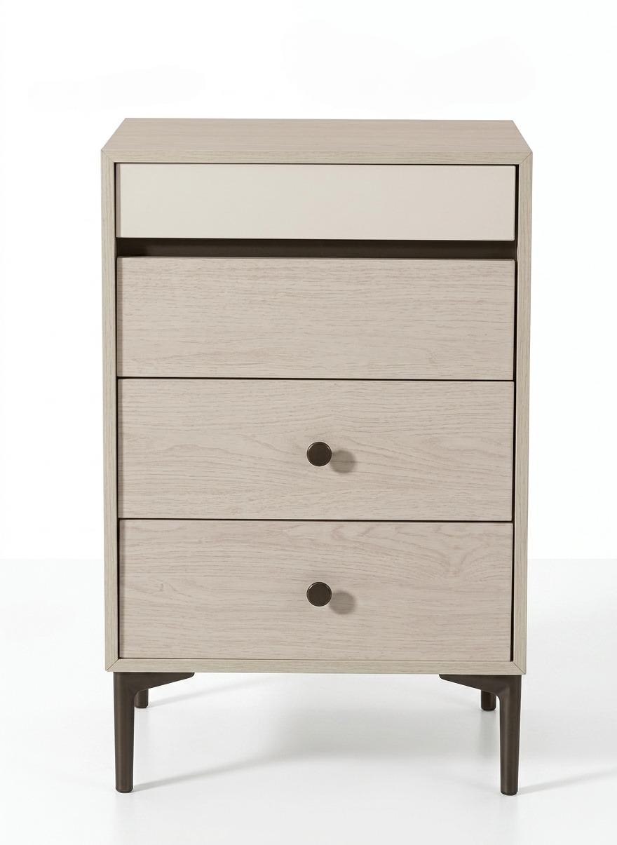 Beige Wooden Chest of Drawers 4 Drawer Dresser Bedroom Furniture