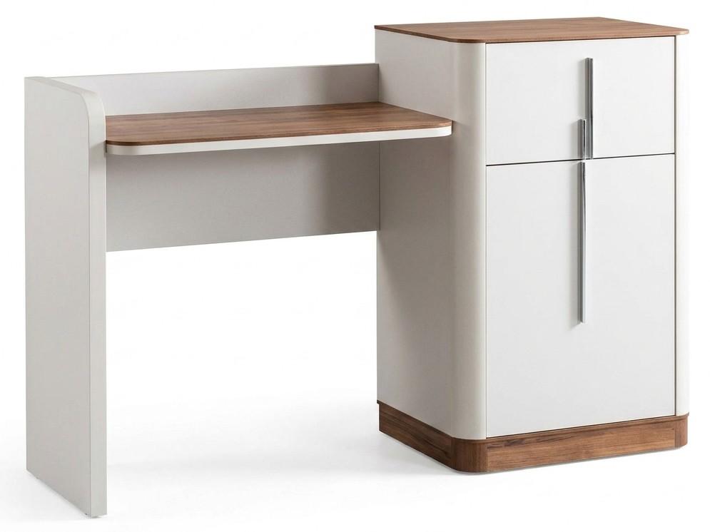 Moderner Frisiertisch Weiß Holz Metall Großer Schminktisch Schrank