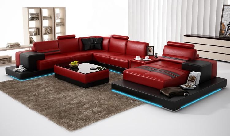 Leather Sofa Living Area Corner Sofa Corner Set Design Modern Sofa L6004