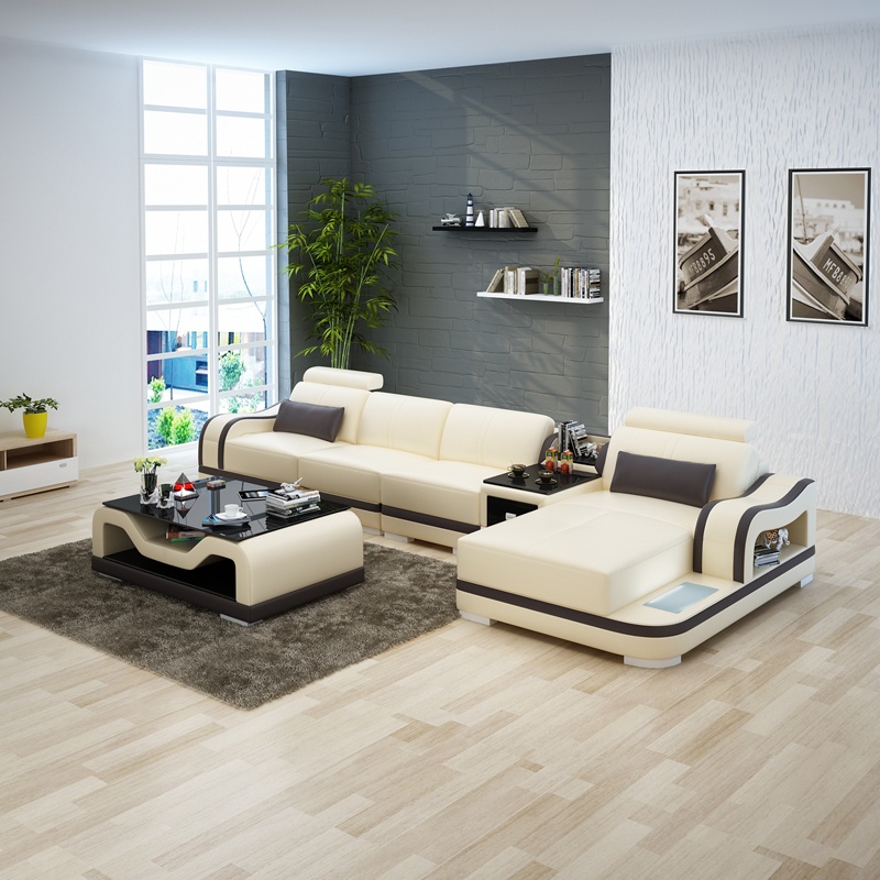 Leather sofa couch living corner sofa corner set design modern sofa G8030C
