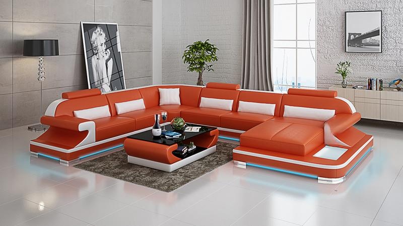 Leather Sofa Living Area Corner Sofa Corner Set Design Modern Sofa G8021