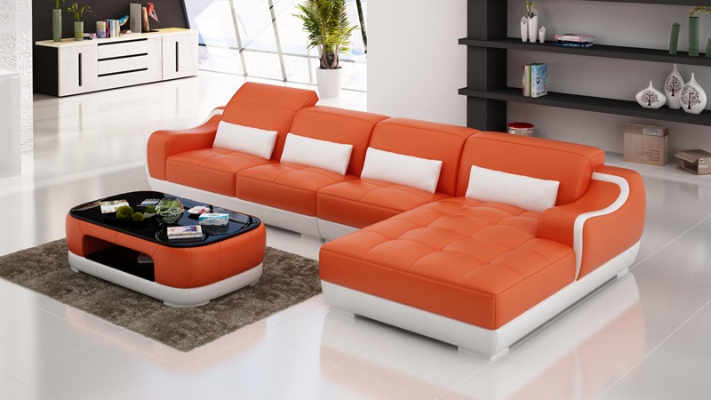 Leather sofa couch living corner sofa corner set design modern sofa G8025C