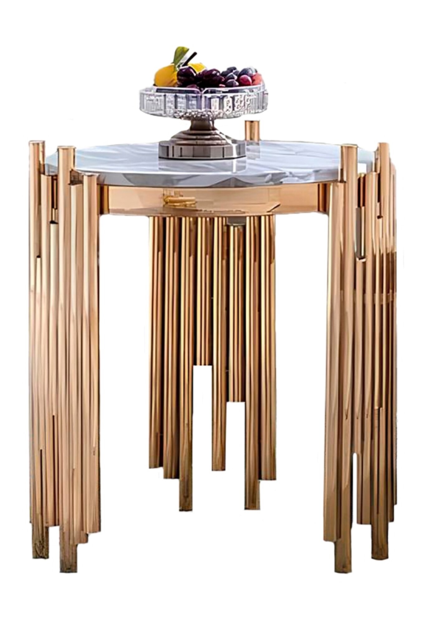 Set of 2 Set Side Couch Tables Newspaper Designer Marble Table Round