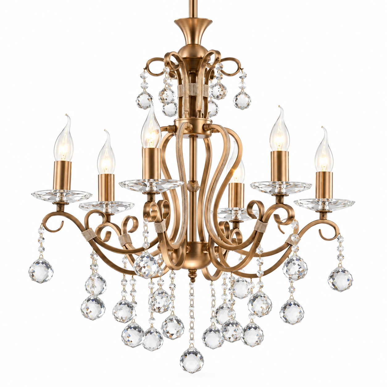 Chandelier Elegant Ceiling Chandelier with Crystal and Gold Accents Immediate SOFORT